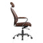 EXECUTIVE OFFICE CHAIR DARK BROWN LEATHER