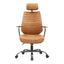 EXECUTIVE SWIVEL OFFICE CHAIR CIGARE TAN LEATHER