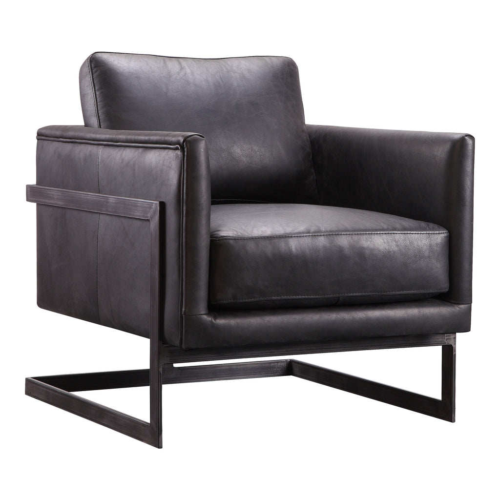 LUXLEY CLUB CHAIR ONYX BLACK LEATHER