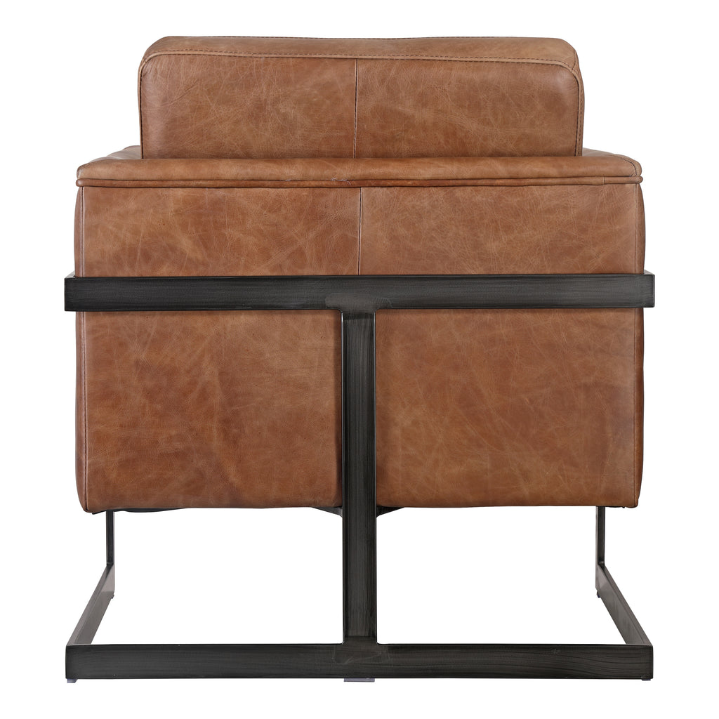 LUXLEY CLUB CHAIR OPEN ROAD BROWN LEATHER