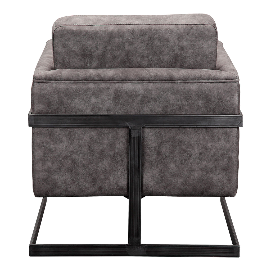 LUXLEY CLUB CHAIR ROLLING GREY VELVET