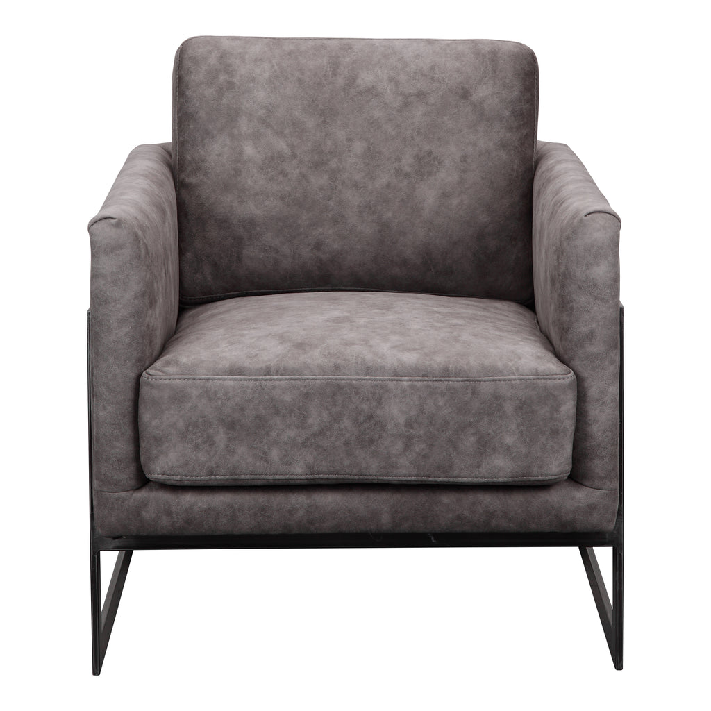 LUXLEY CLUB CHAIR ROLLING GREY VELVET