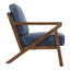 DREXEL ARM CHAIR KAISO BLUE LEATHER