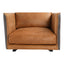 MESSINA LEATHER ARM CHAIR CIGARE TAN LEATHER