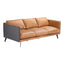 MESSINA LEATHER SOFA CIGARE TAN LEATHER