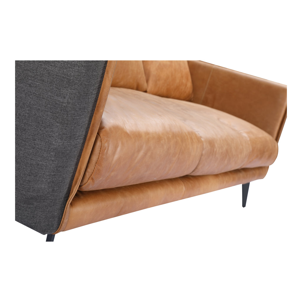 MESSINA LEATHER SOFA CIGARE TAN LEATHER