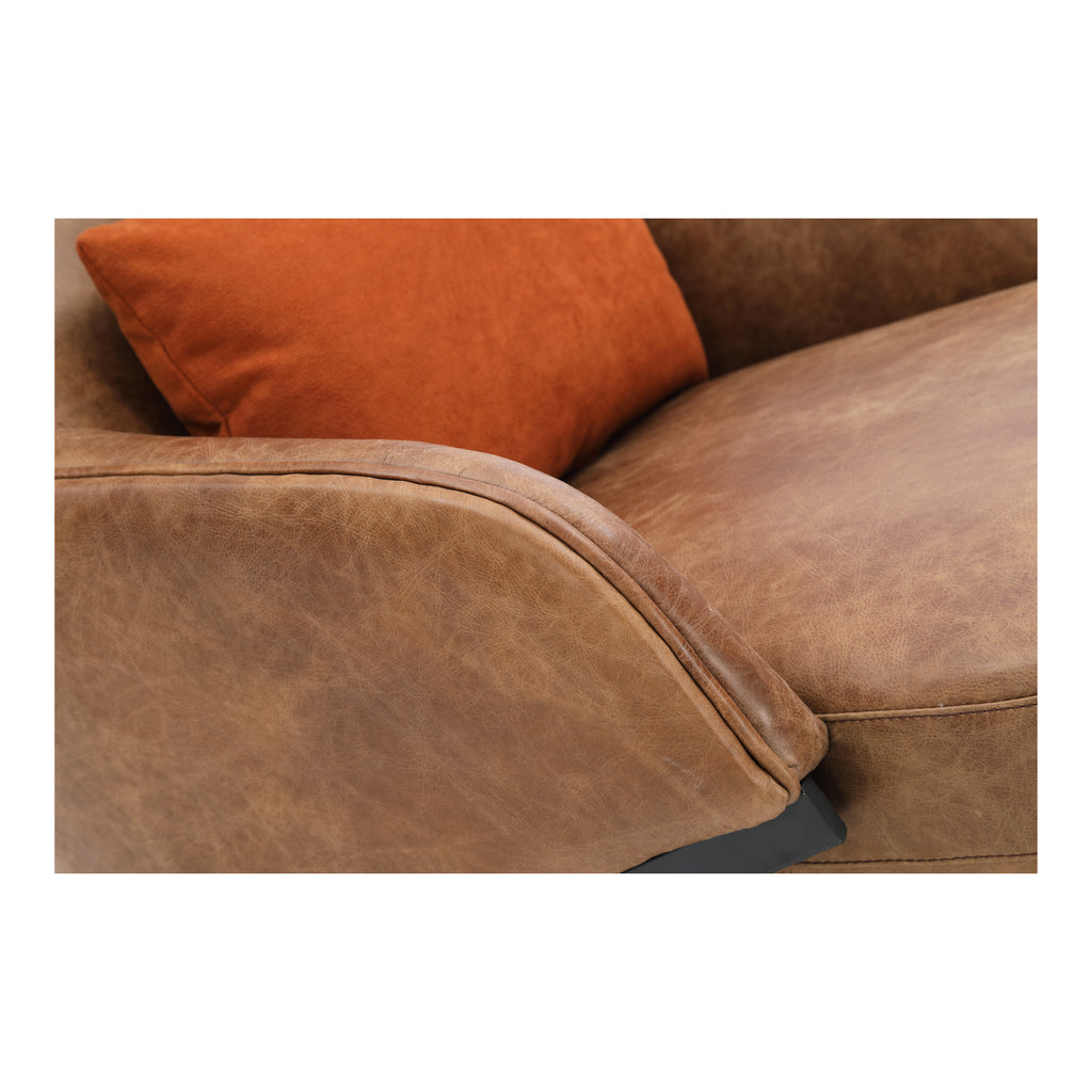 AMOS LEATHER ACCENT CHAIR OPEN ROAD BROWN LEATHER