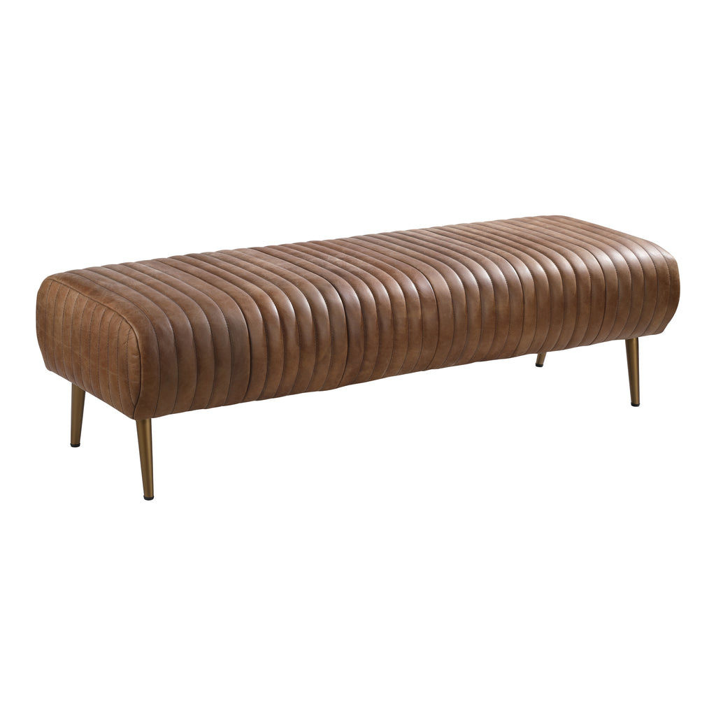 ENDORA BENCH OPEN ROAD BROWN LEATHER