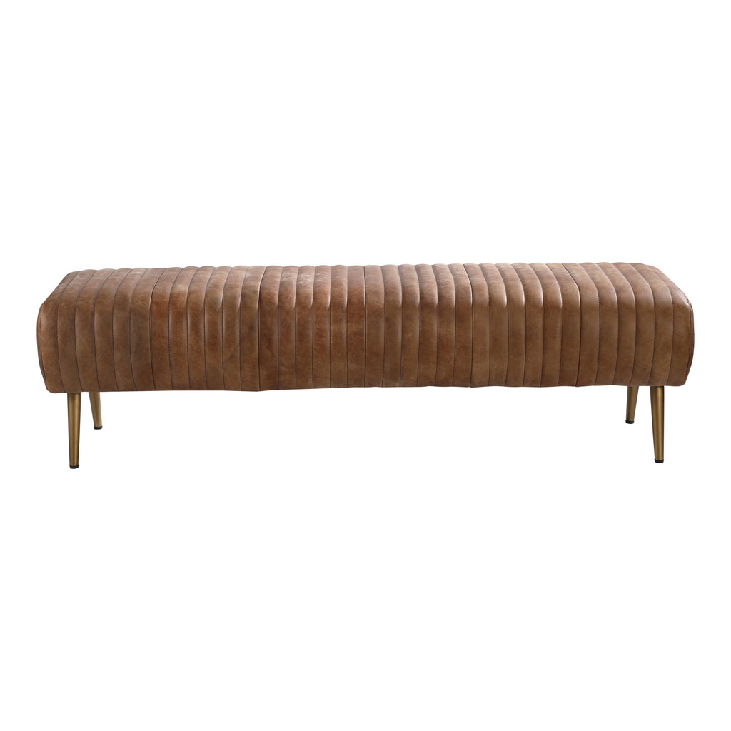 ENDORA BENCH OPEN ROAD BROWN LEATHER