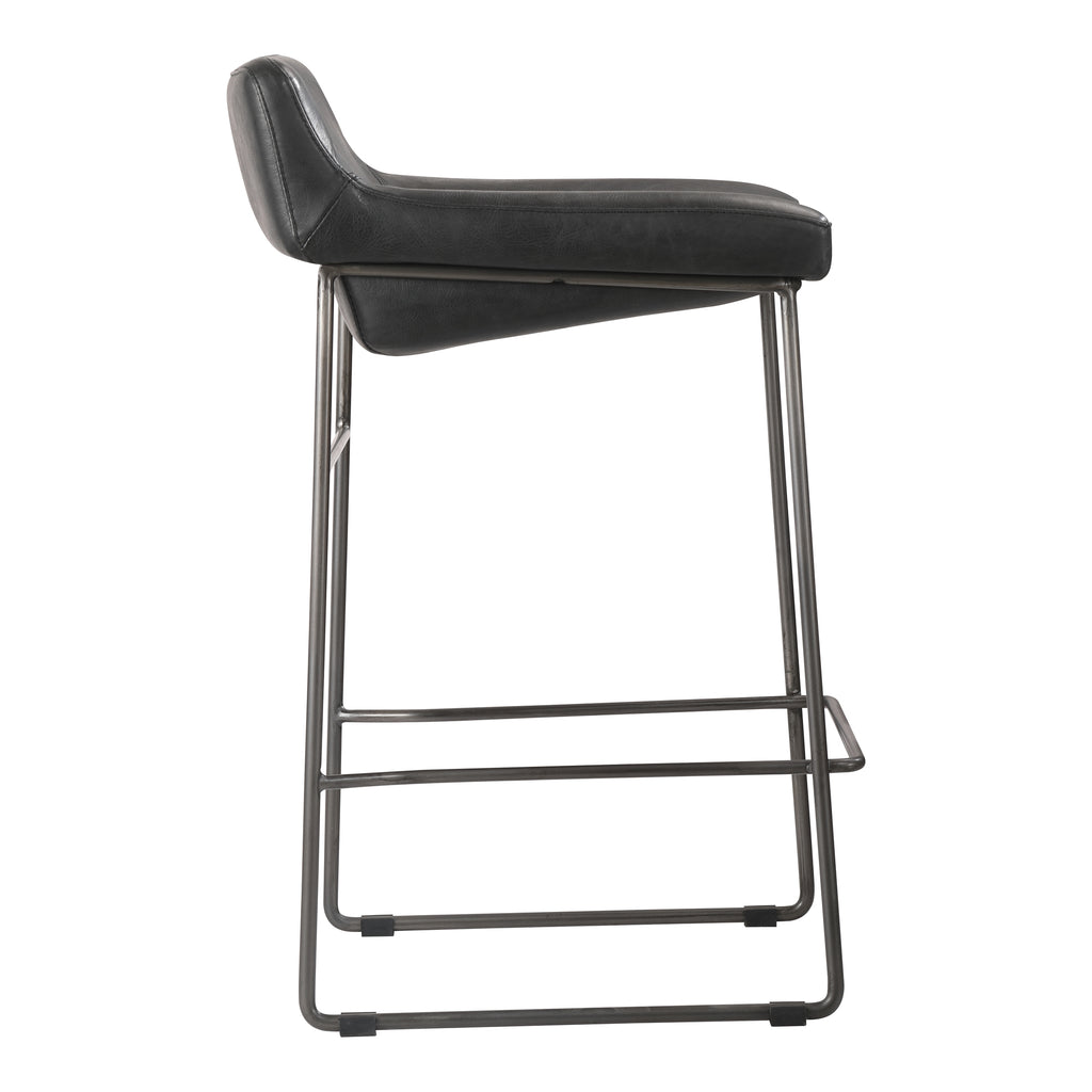 STARLET COUNTER STOOL ONYX BLACK LEATHER -M2