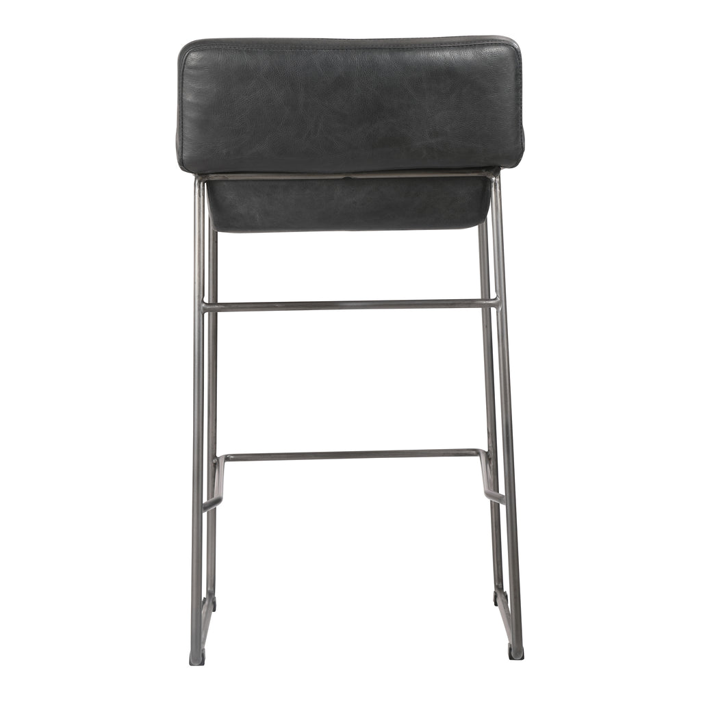 STARLET COUNTER STOOL ONYX BLACK LEATHER -M2