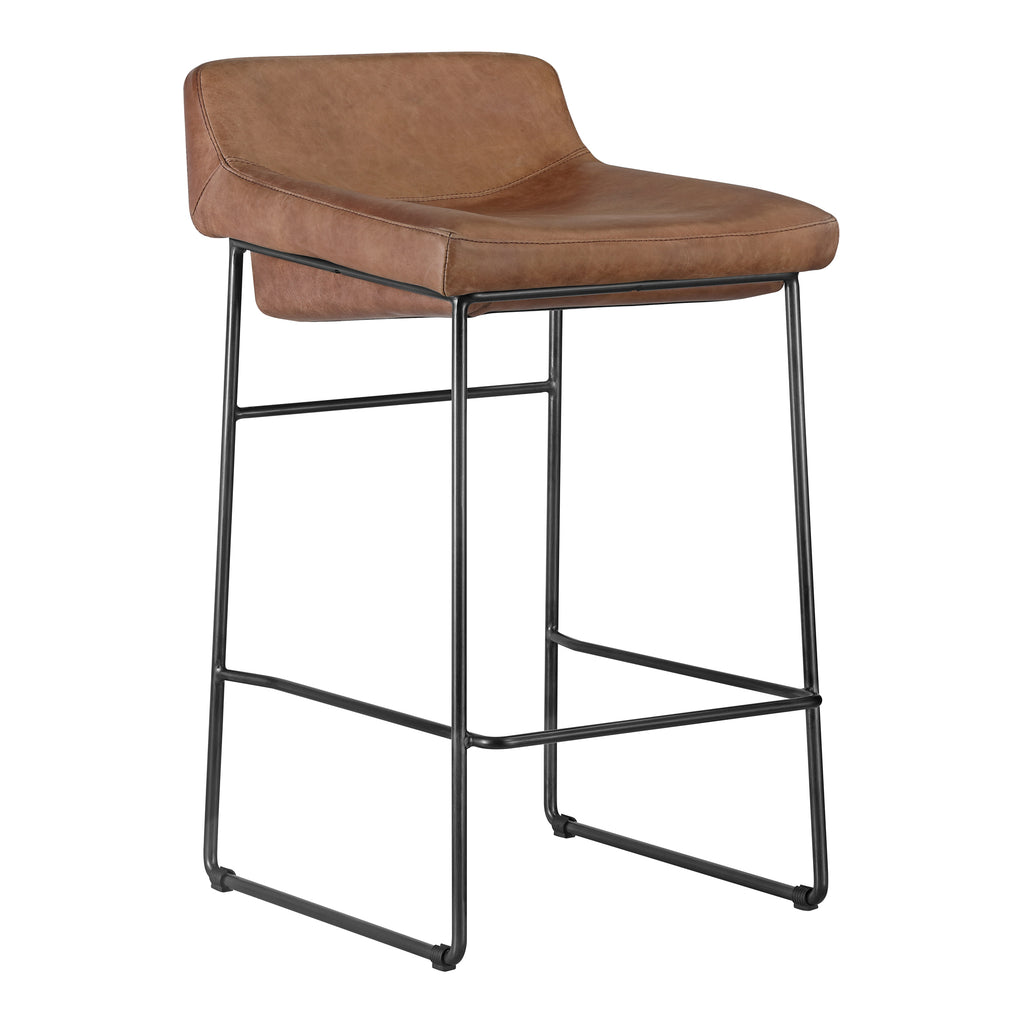 STARLET COUNTER STOOL OPEN ROAD BROWN LEATHER-M2