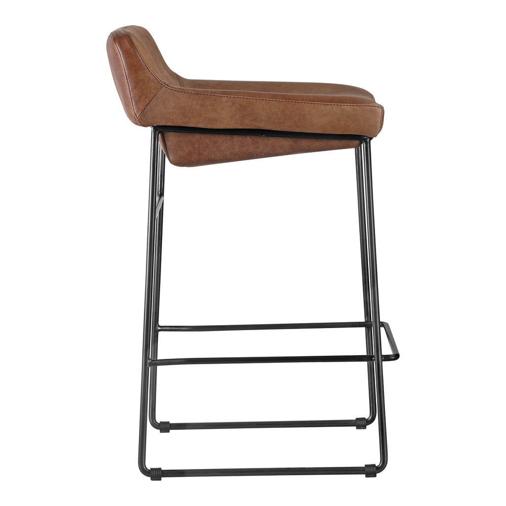 STARLET COUNTER STOOL OPEN ROAD BROWN LEATHER-M2