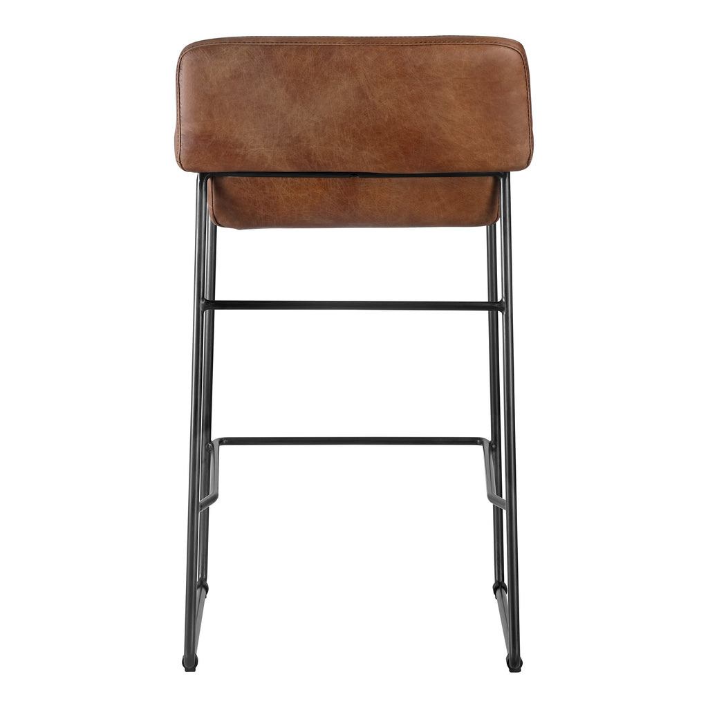 STARLET COUNTER STOOL OPEN ROAD BROWN LEATHER-M2