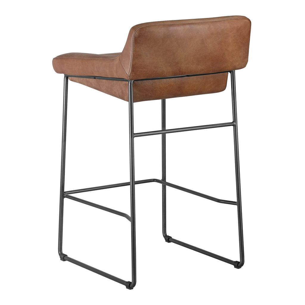 STARLET COUNTER STOOL OPEN ROAD BROWN LEATHER-M2