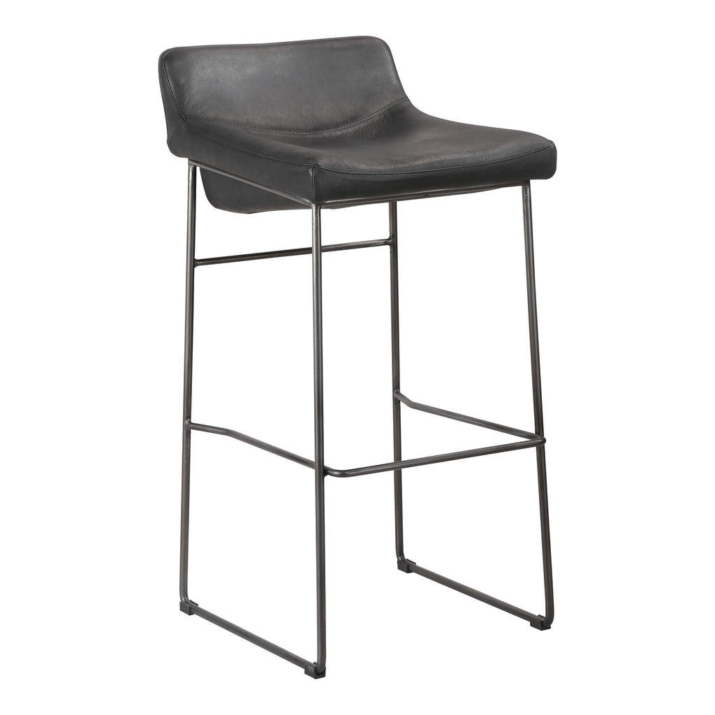 STARLET BARSTOOL ONYX BLACK LEATHER -M2