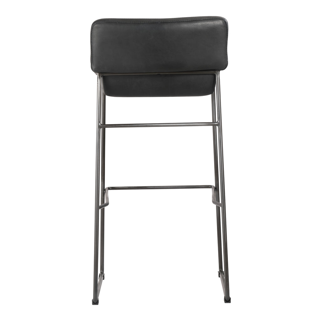 STARLET BARSTOOL ONYX BLACK LEATHER -M2