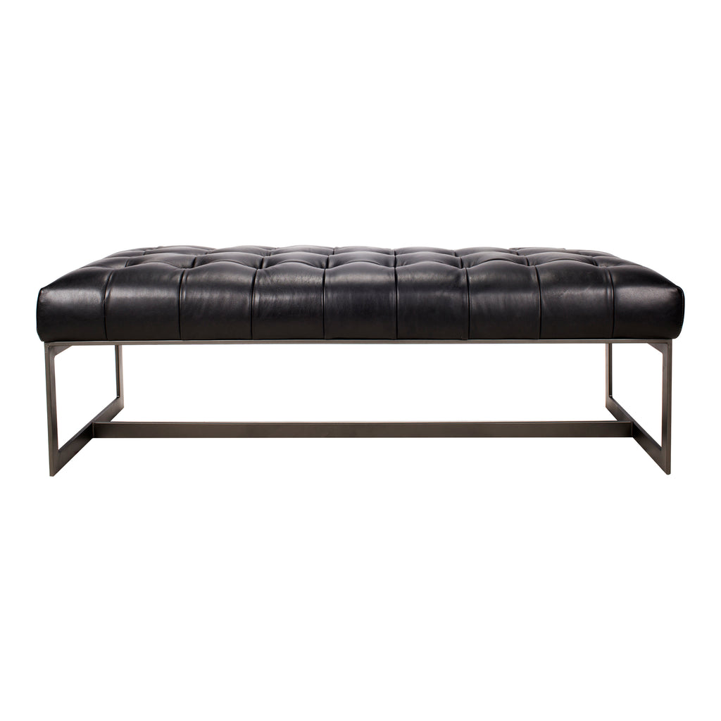 WYATT LEATHER BENCH BLACK