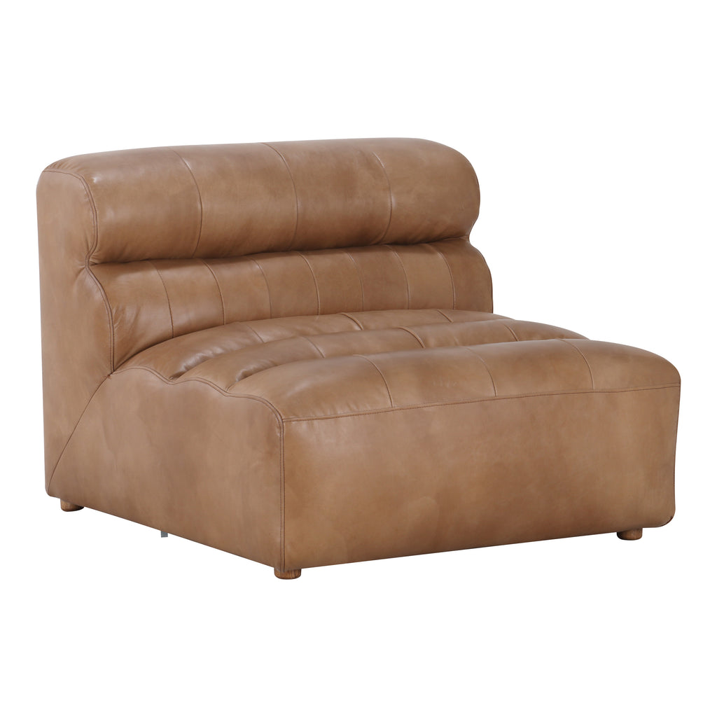 RAMSAY LEATHER SLIPPER CHAIR TAN