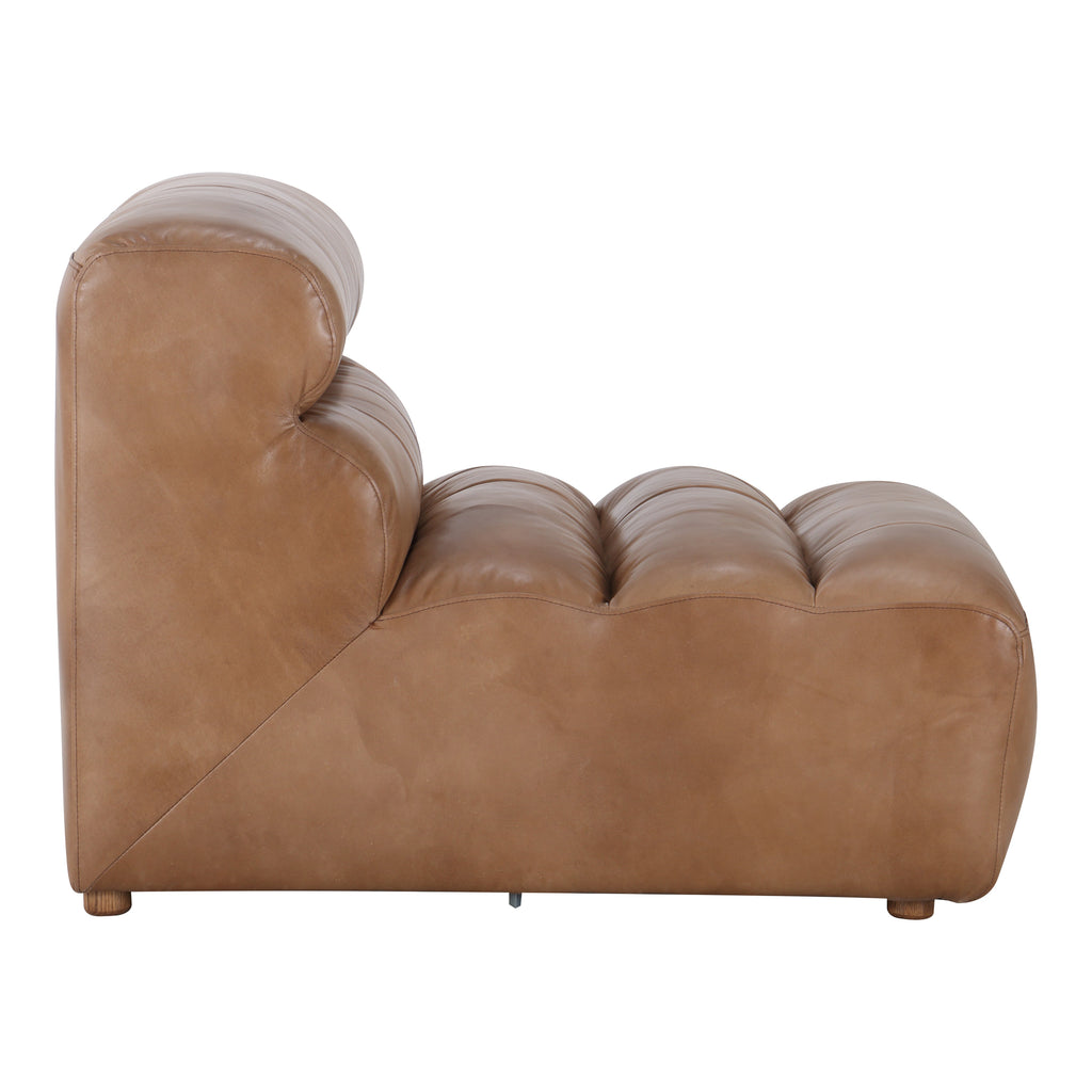 RAMSAY LEATHER SLIPPER CHAIR TAN