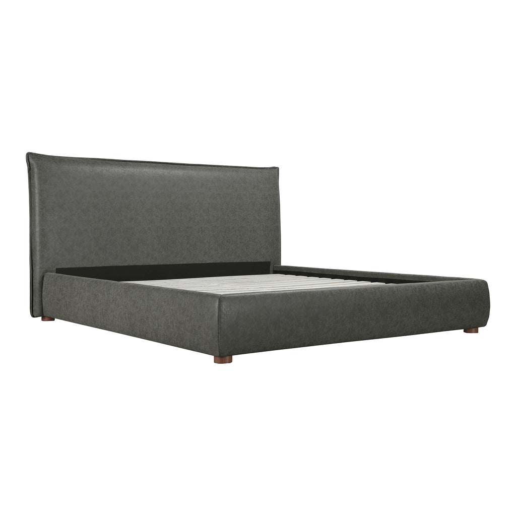 LUZON QUEEN BED SLATE VEGAN LEATHER