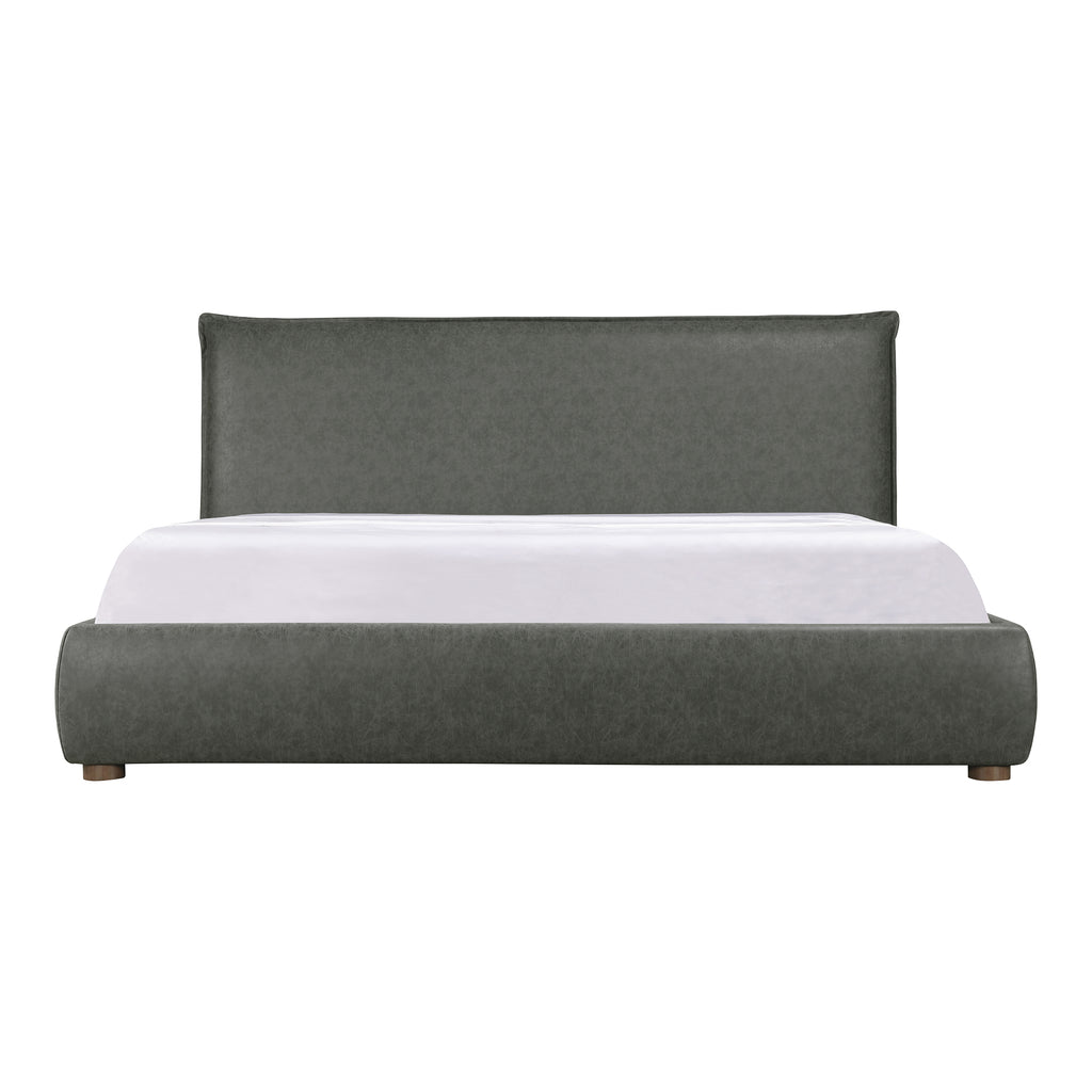 LUZON QUEEN BED SLATE VEGAN LEATHER