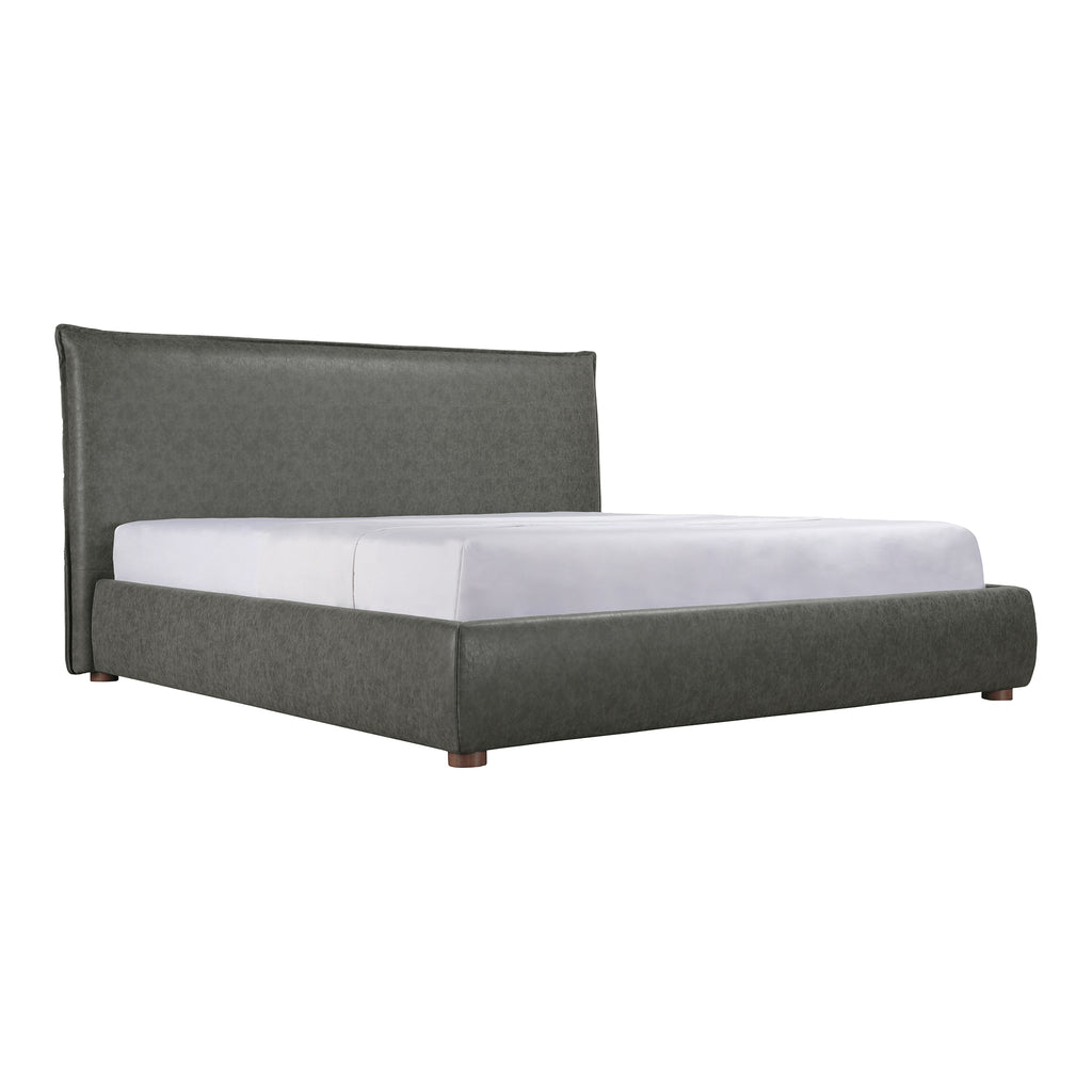 LUZON QUEEN BED SLATE VEGAN LEATHER