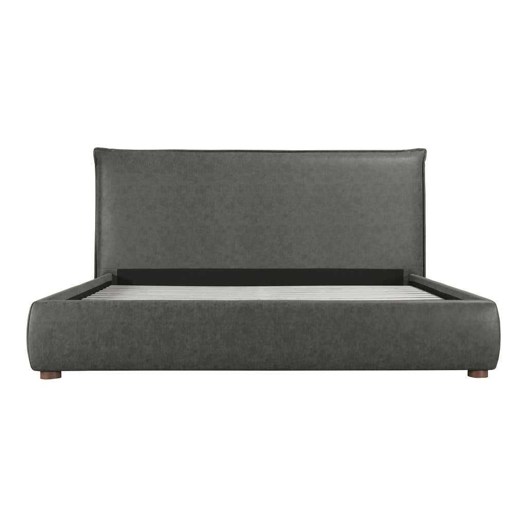 LUZON QUEEN BED SLATE VEGAN LEATHER