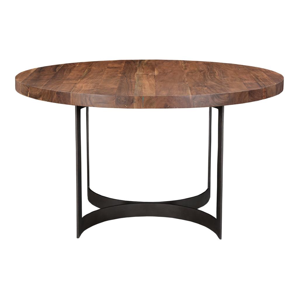 BENT ROUND DINING TABLE 54" SMOKED