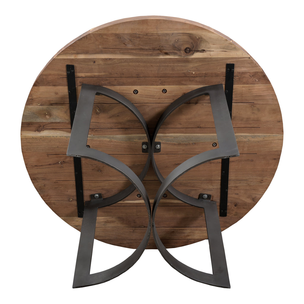 BENT ROUND DINING TABLE 54" SMOKED