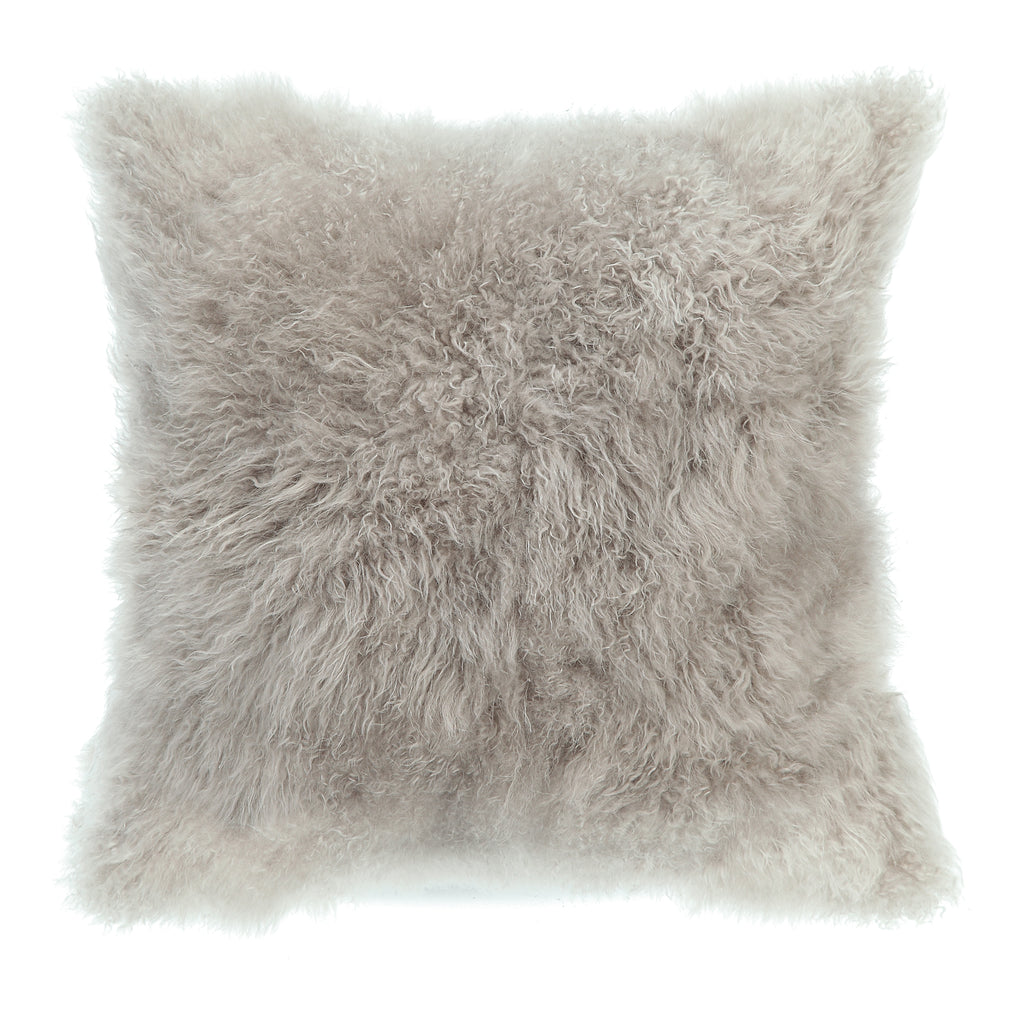 CASHMERE FUR PILLOW LIGHT GREY