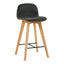 NAPOLI LEATHER COUNTER STOOL BLACK