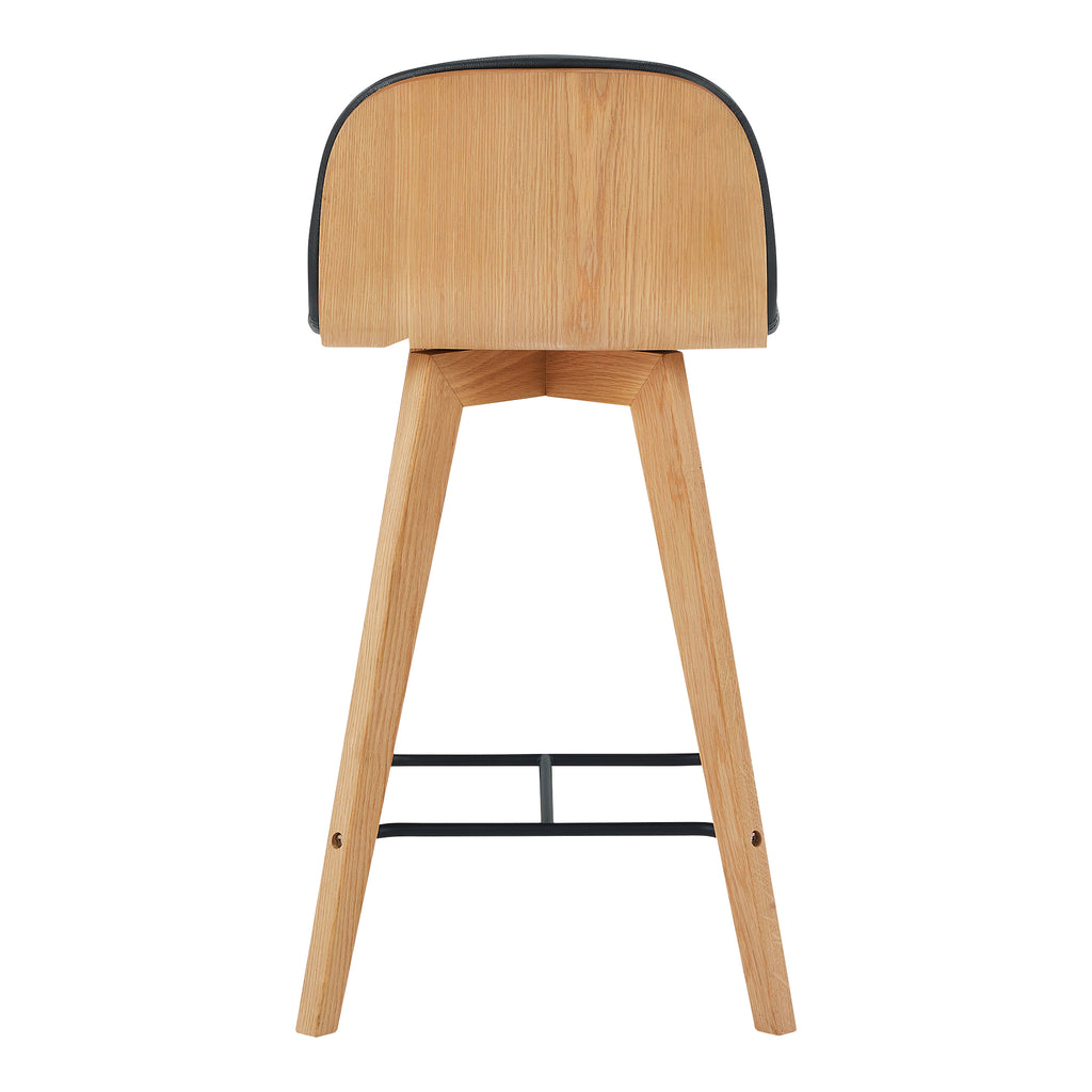 NAPOLI LEATHER COUNTER STOOL BLACK