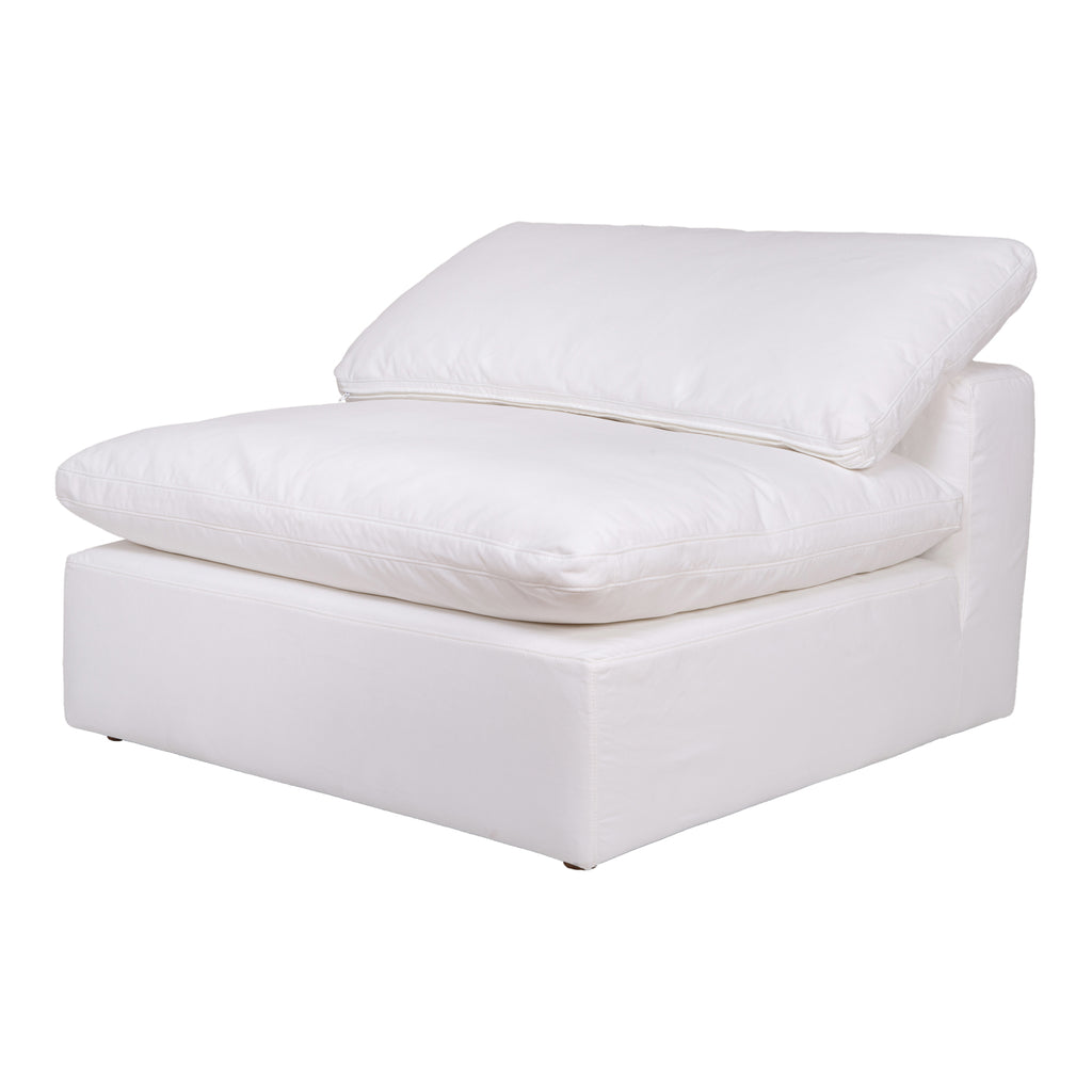 CLAY SLIPPER CHAIR PERFORMANCE FABRIC WHITE