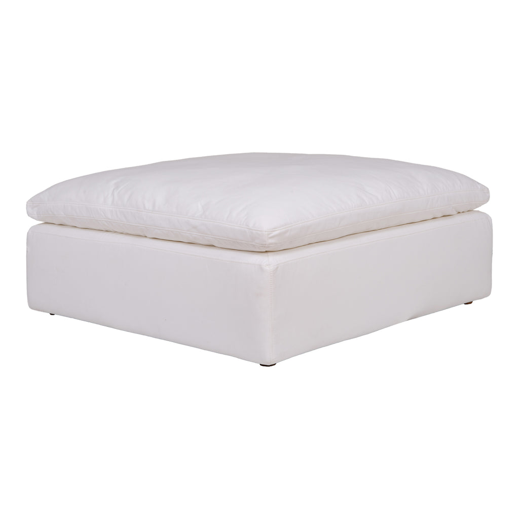 CLAY OTTOMAN PERFORMANCE FABRIC WHITE