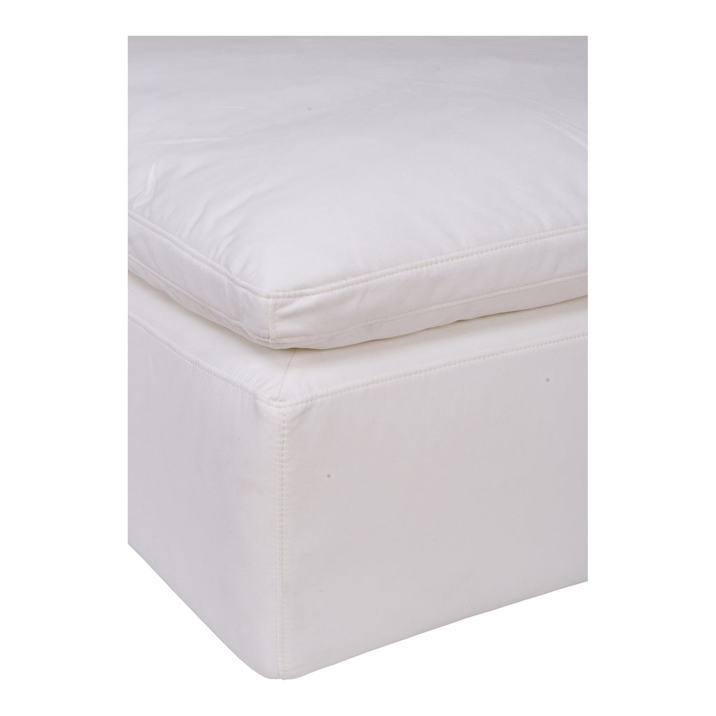 CLAY OTTOMAN PERFORMANCE FABRIC WHITE