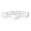 CLAY OTTOMAN PERFORMANCE FABRIC WHITE