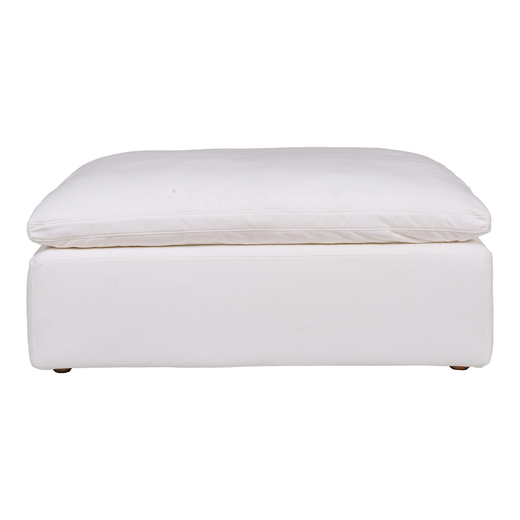 CLAY OTTOMAN PERFORMANCE FABRIC WHITE