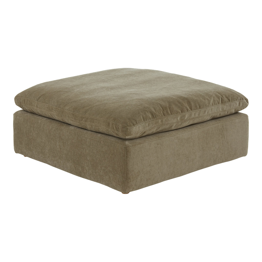 CLAY OTTOMAN PERFORMANCE FABRIC DESERT SAGE