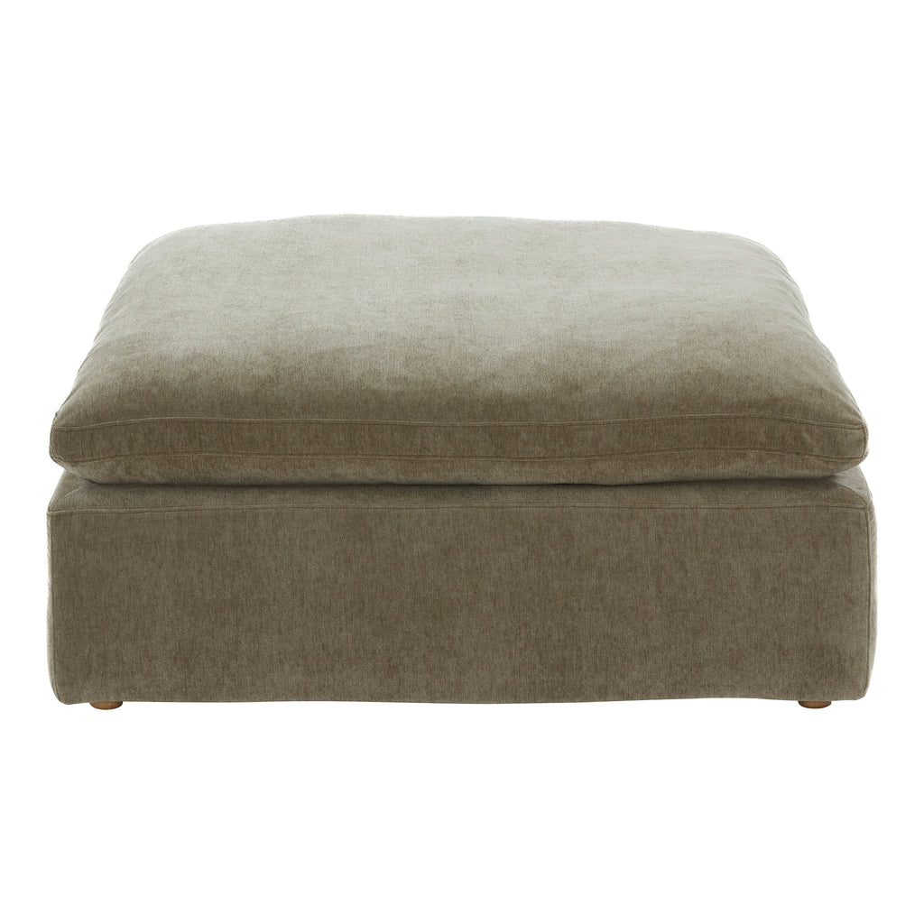 CLAY OTTOMAN PERFORMANCE FABRIC DESERT SAGE