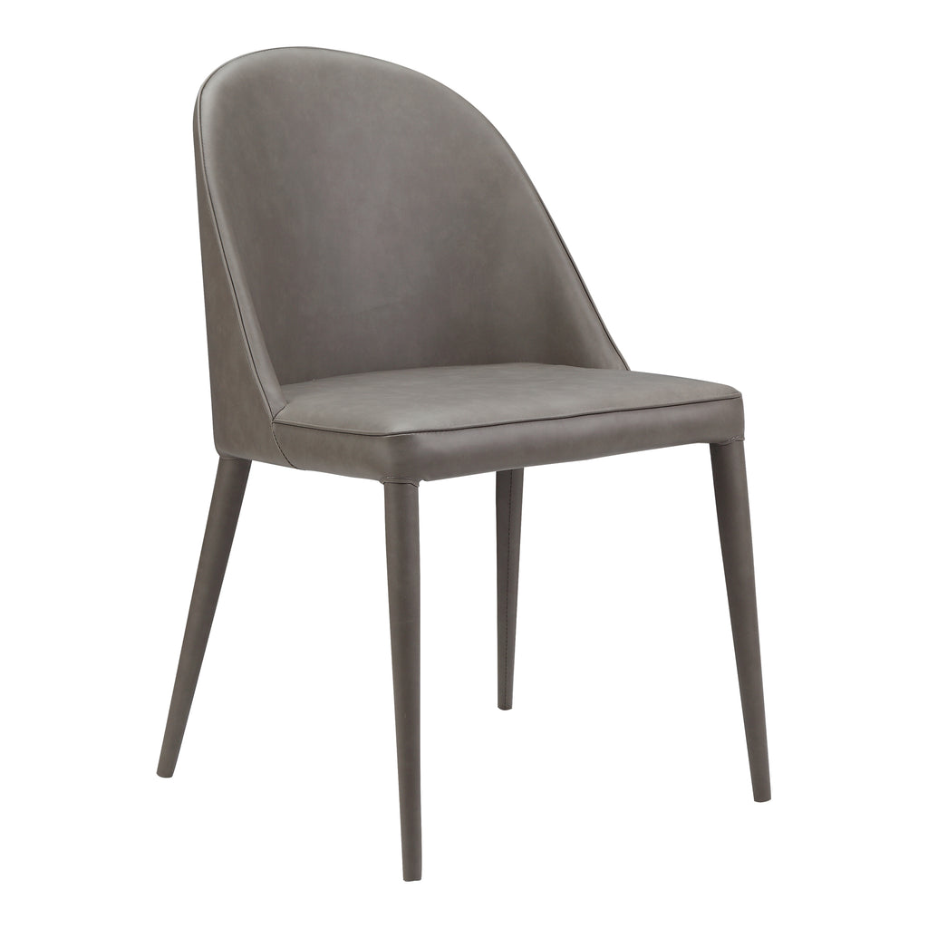 BURTON DINING CHAIR GREY VEGAN LEATHER-M2