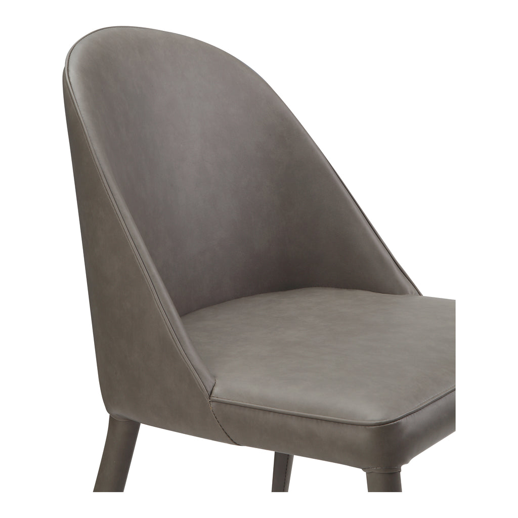 BURTON DINING CHAIR GREY VEGAN LEATHER-M2