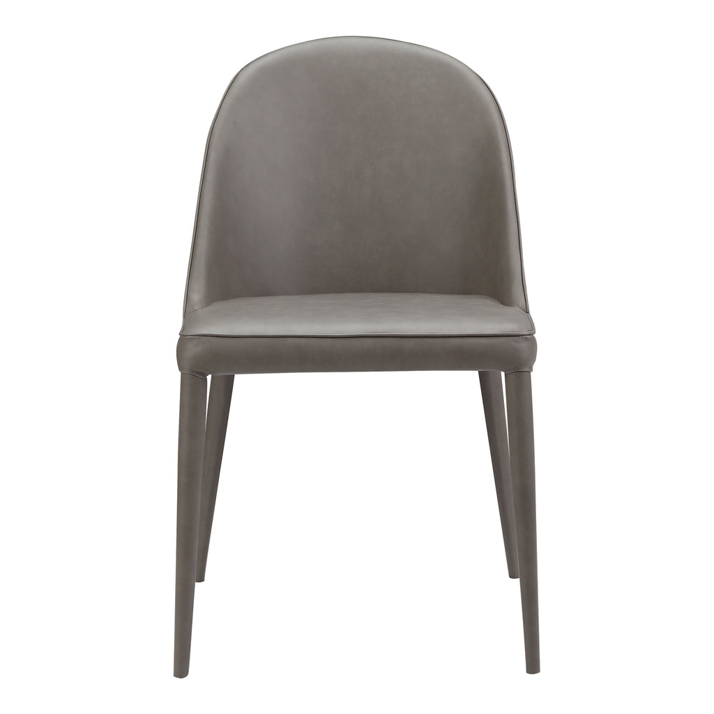 BURTON DINING CHAIR GREY VEGAN LEATHER-M2