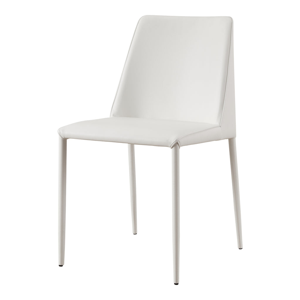 NORA DINING CHAIR WHITE VEGAN LEATHER-M2