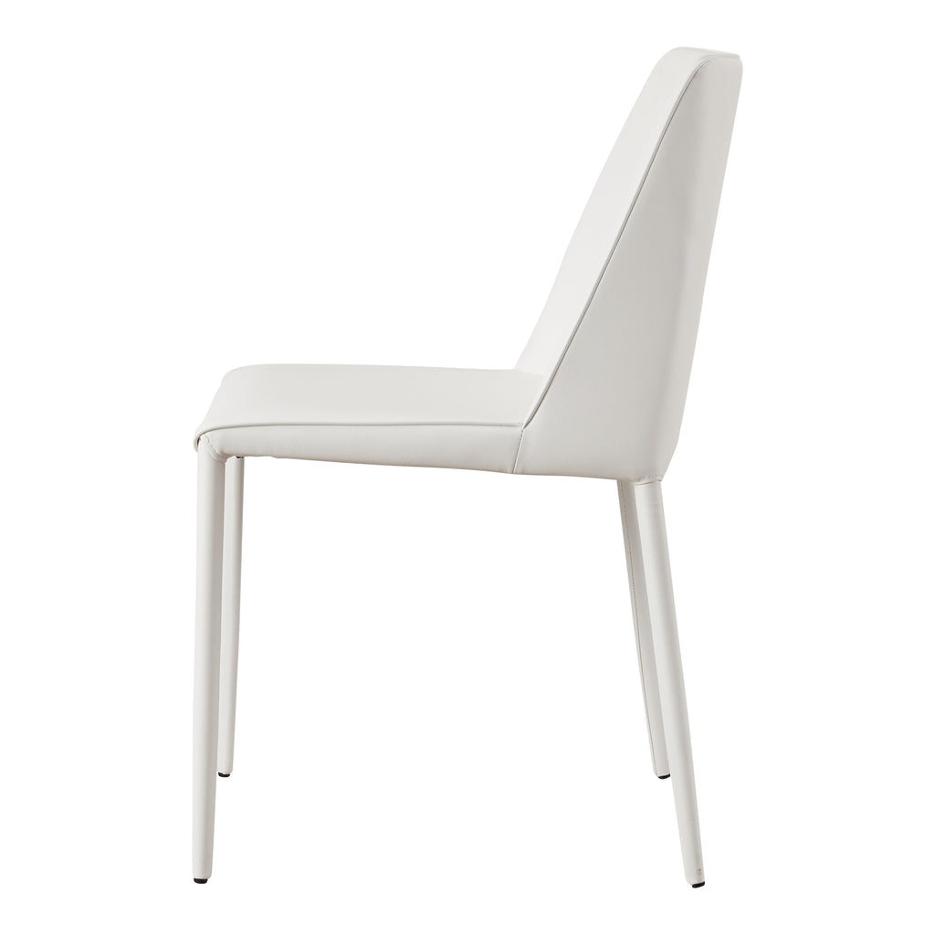 NORA DINING CHAIR WHITE VEGAN LEATHER-M2