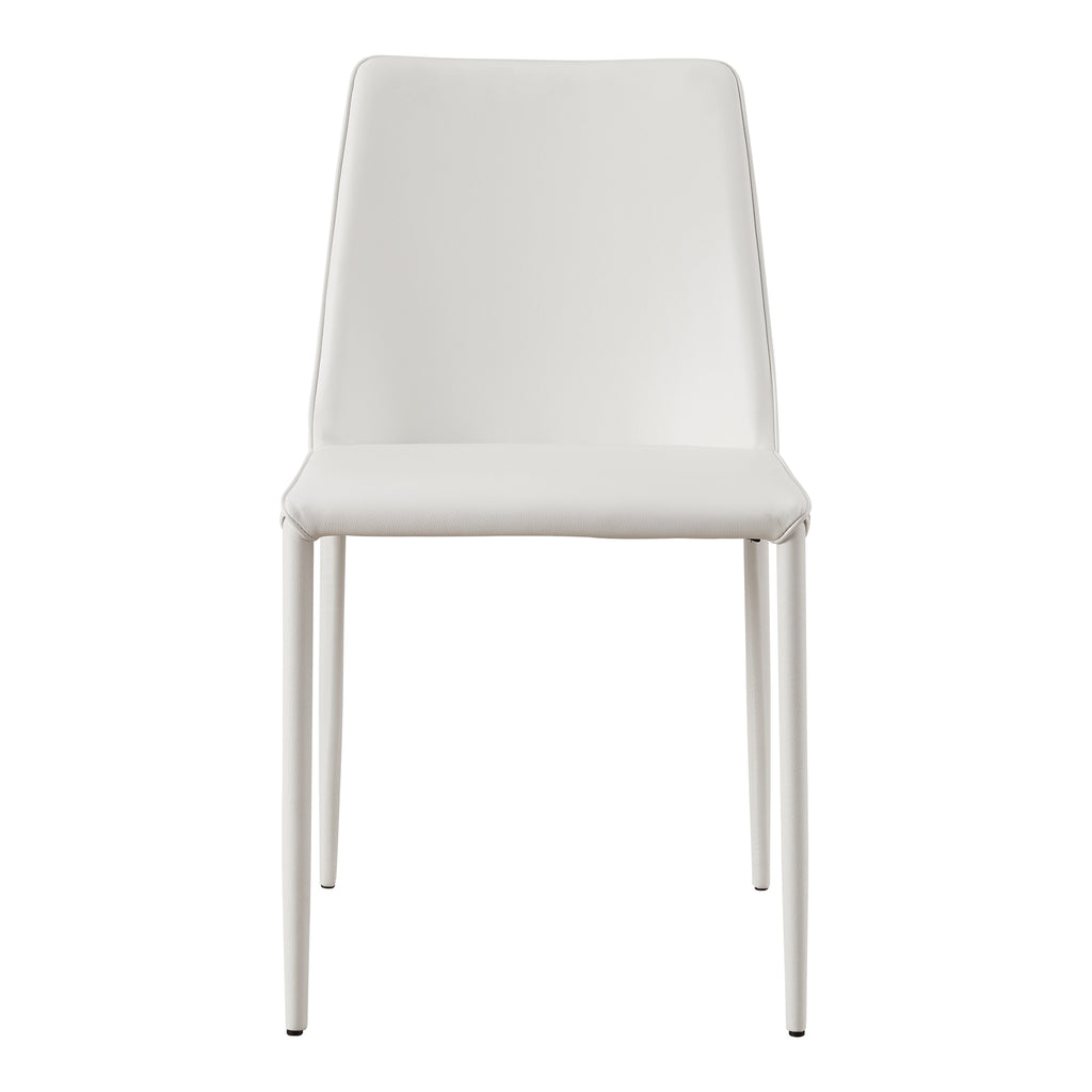 NORA DINING CHAIR WHITE VEGAN LEATHER-M2