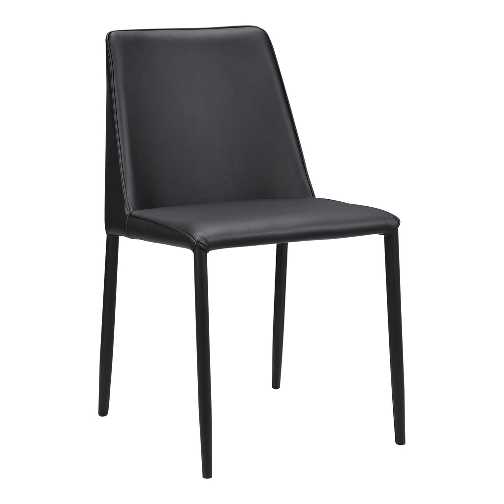 NORA DINING CHAIR BLACK VEGAN LEATHER-M2