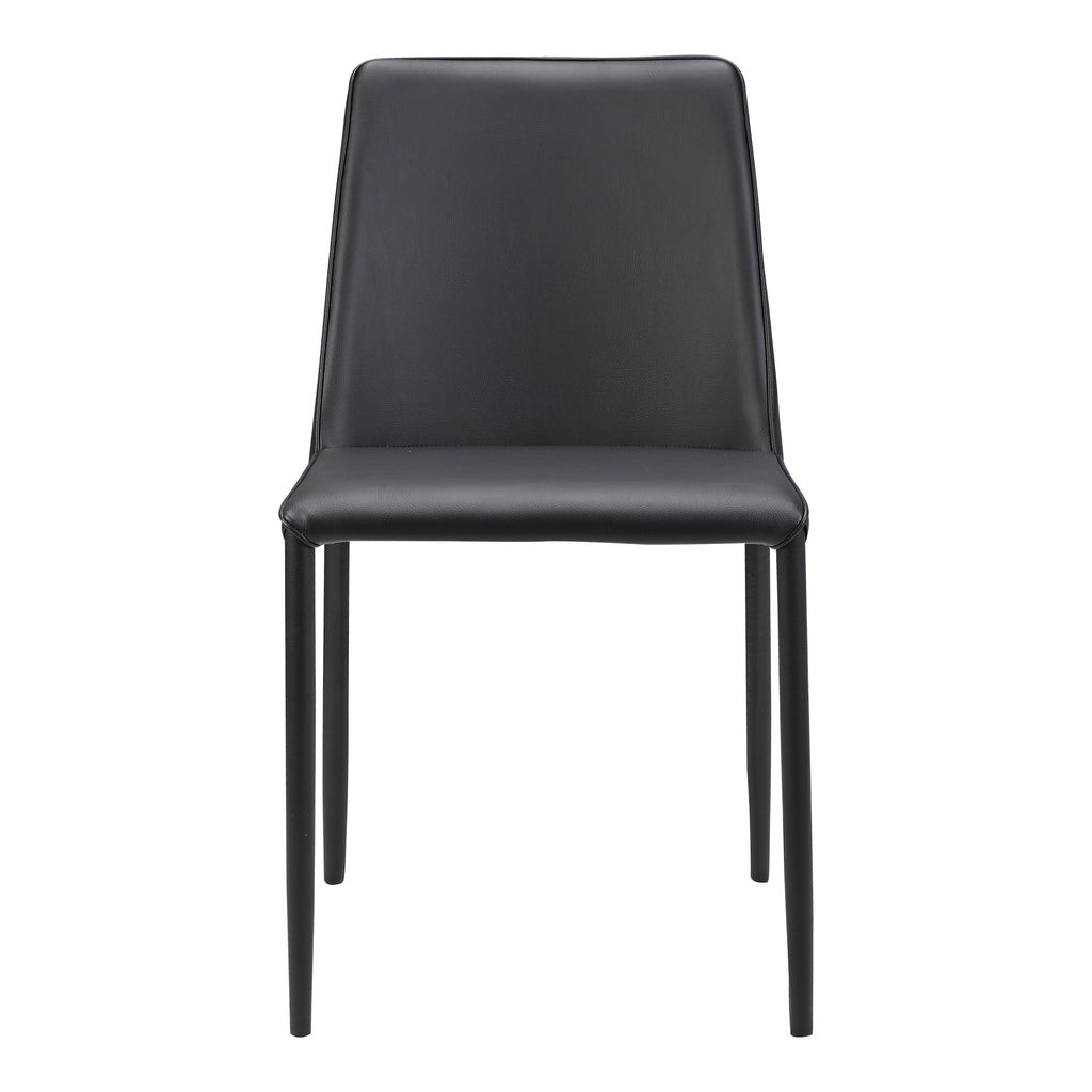 NORA DINING CHAIR BLACK VEGAN LEATHER-M2