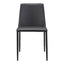 NORA DINING CHAIR BLACK VEGAN LEATHER-M2