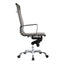 STUDIO SWIVEL OFFICE CHAIR HIGH BACK GREY VEGAN LEATHER